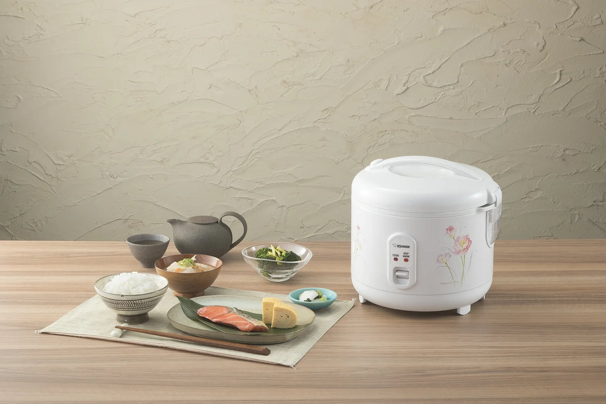 Zojirushi NS-RPC10FJ 5.5-Cup Electric Rice Cooker, White - Triple Heater, Easy One-Touch Operation
