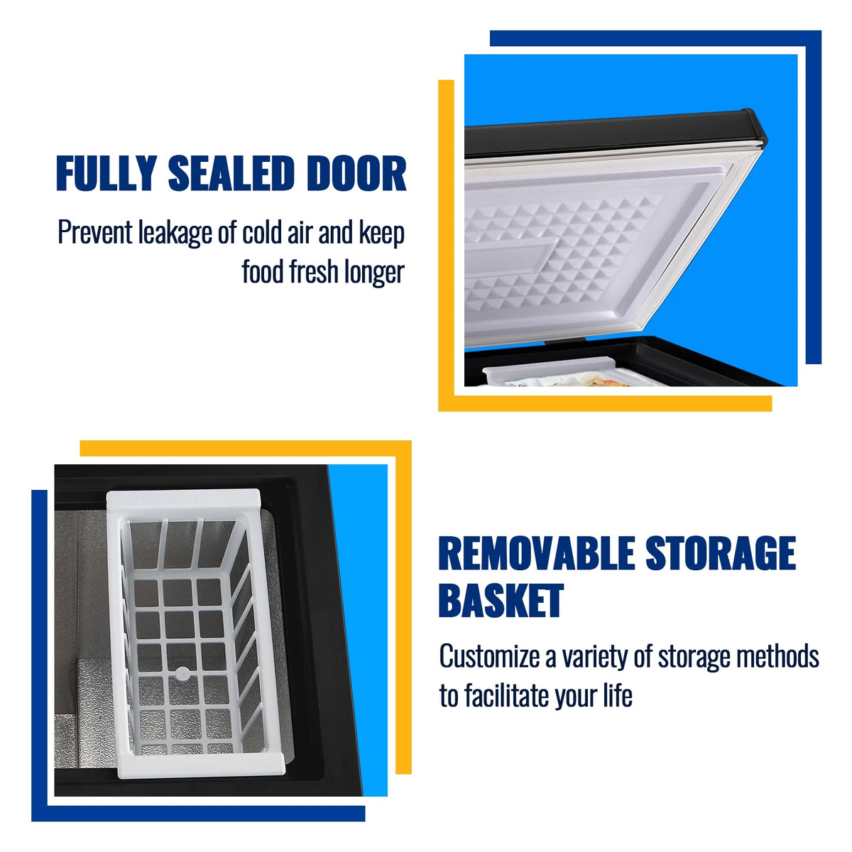 WANAI 5.0 Cu.ft Compact Freezer, Fast Cooling, Top Door Design, Energy-Efficient Deep Freezer White