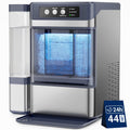 Ecojoy Stainless Steels Portable Countertop Nugget Ice Maker Machine, 44Lbs/24H with 0.8 Gallon Tank,Soft Chewable Pellet Ice Ready in 5-10min, Self-Cleaning