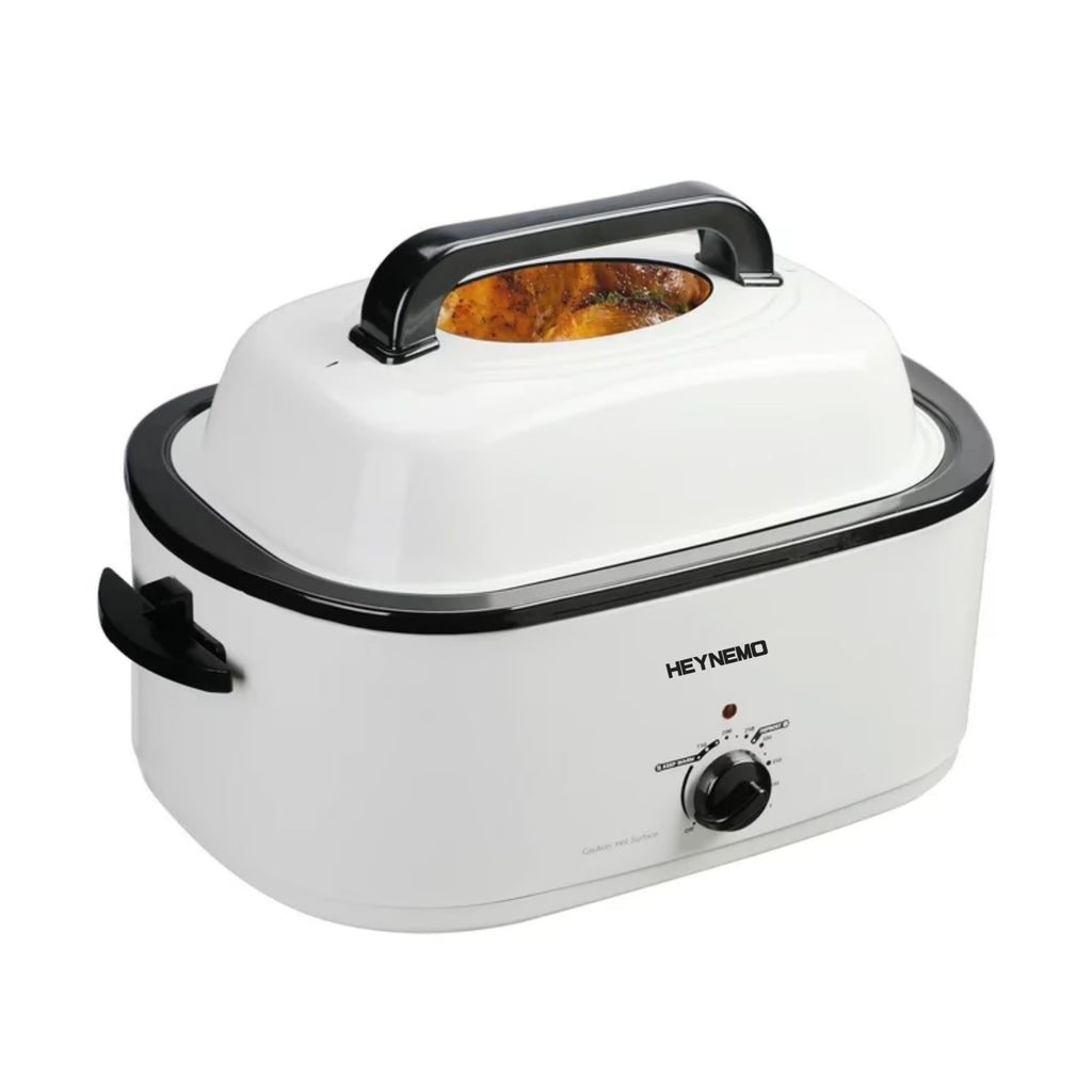 Superjoe 26QT Electric Roaster Oven, Stainless Steel, Self-Basting Lid Removable Insert Pot, Black