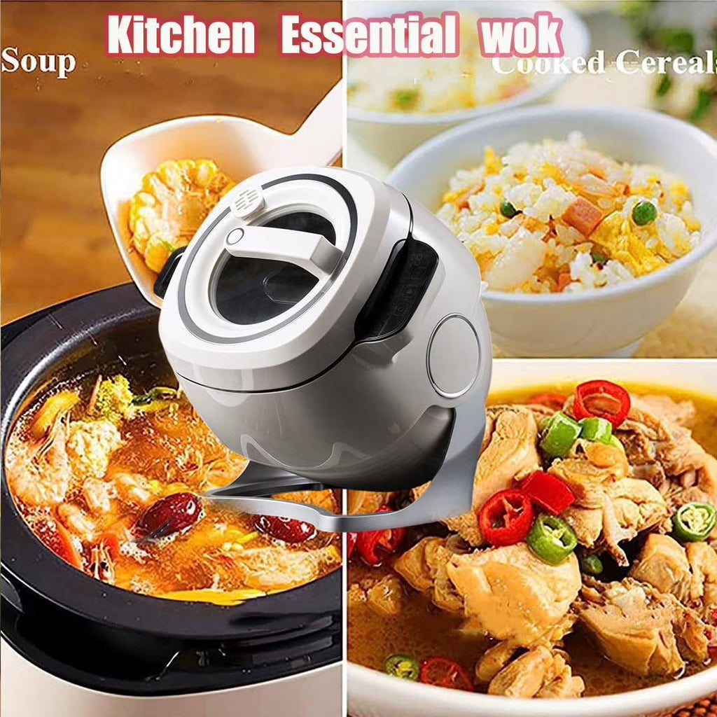 Automatic Cooking Machine Intelligent Rotating Cooking Pot Smart Automatic Stir Fry Machine Drum Type Food Processor Rice Cooker Kitchen's Seret Weapon For Stir Frying Stewing Cooking