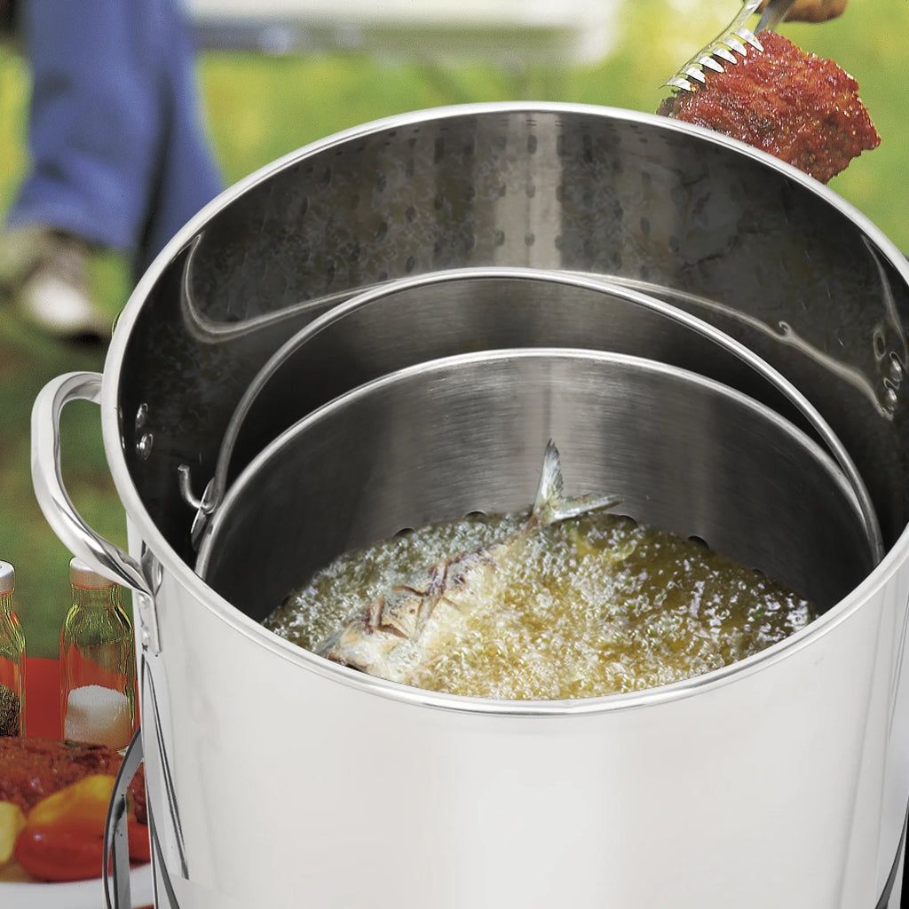 Zimtown 50qt Propane Fryer Kit Turkey Fryer Fish Fryer Outdoor Fryer Stainless Steel Propane Boil Pot Portable Deep Frying/Boiling