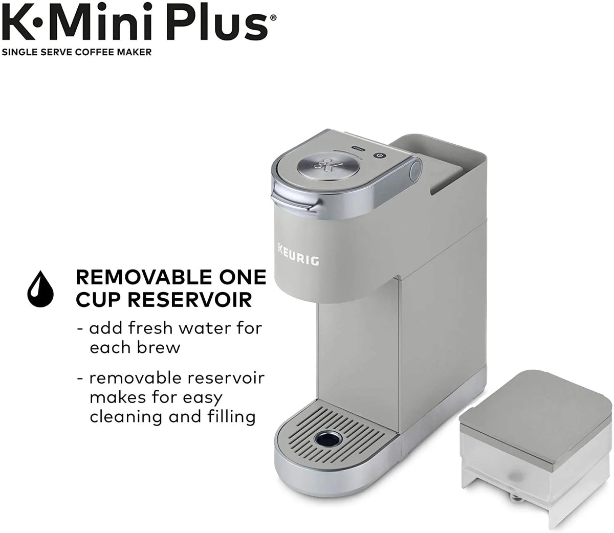 Keurig K-Mini Plus Single Serve K-Cup Pod Coffee Maker - Studio Gray