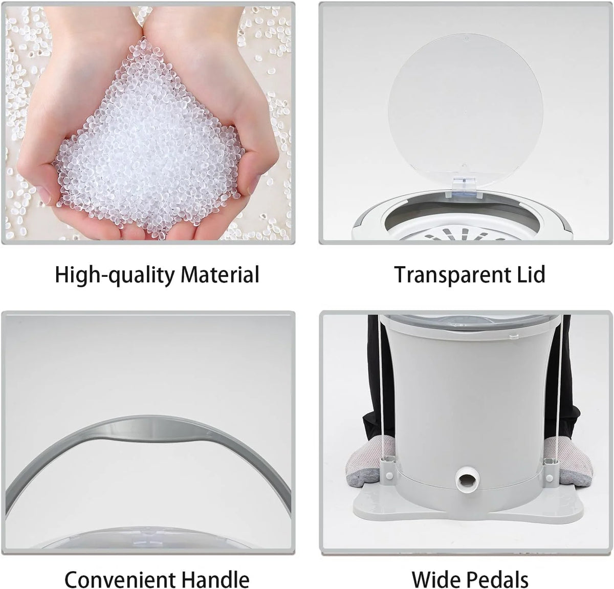 Portable Foot Operated Dryer, Mini Manual Dryer Machine, Portable Single Tub Dryer Machine, Hand-operated Mini Compact Spin Dryer, 2.4Gal Manual Draw Cord Dryer (Dryer(2.4gal White))