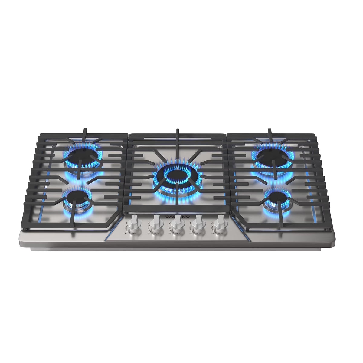 CASAINC 36" Recessed Natural Gas Cooktop with 5 Burners and Liquid Propane Conversion Kit, Stainless Steel