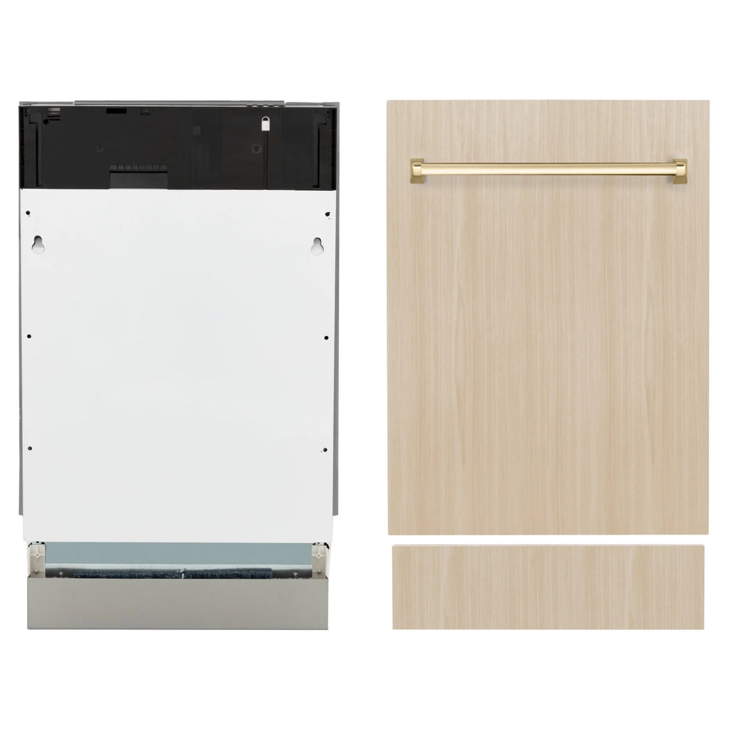 Zline Dwvz-18-G 18" Wide 10 Place Setting Built-In Panel Ready Top Control Dishwasher -