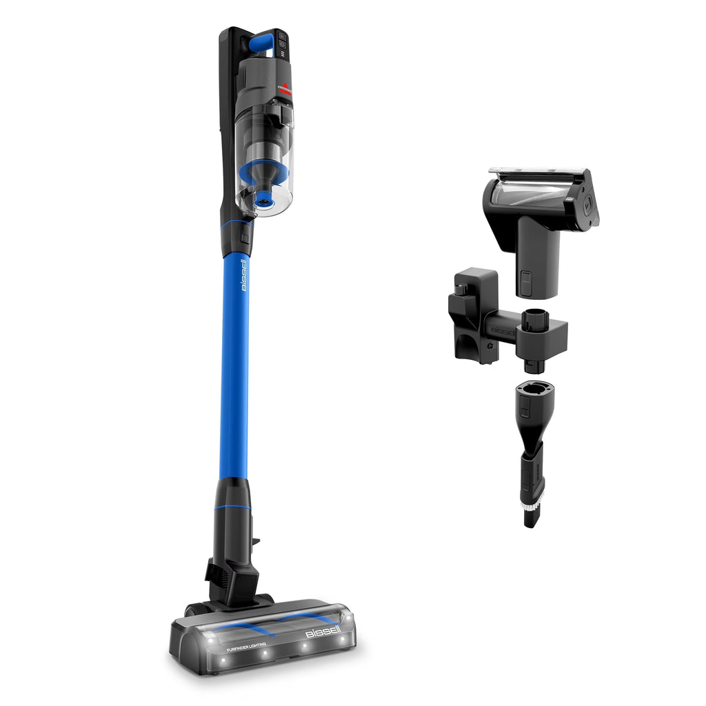 BISSELL PowerClean?? FurFindera?�� 200W Cordless Vacuum w/ 3-in-1 Versatility, Tangle Free Brush Roll, Strong Suction, Removable Battery, 40 Min Runtime, Powered Upholstery Tool, and Furfinder Headlights