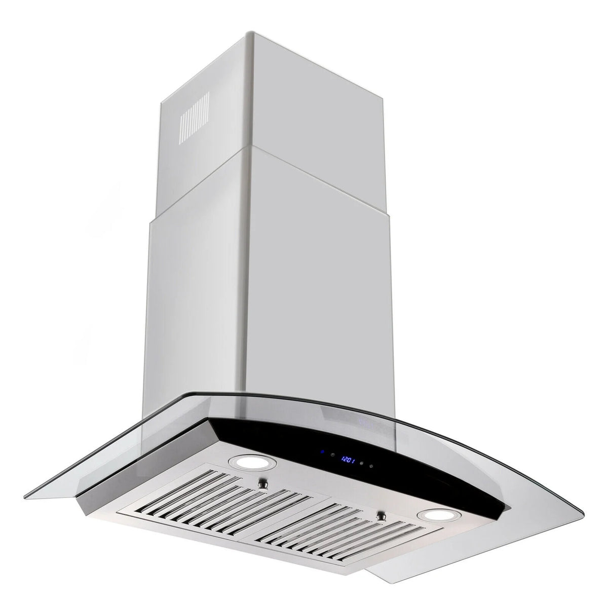 Tieasy 30 inch Wall Mount Range Hood Stainless Steel 700 CFM Black Touch Panel Kitchen Vent Fan