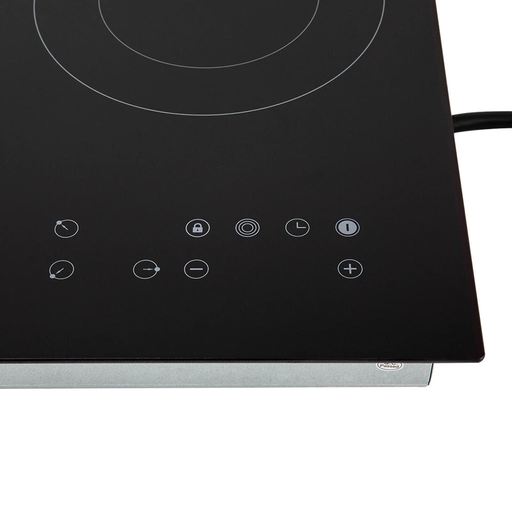 24" 3-Burner Built-in Electric Cooktop Ceramic Stove Top Touch Timing 110V 2600W