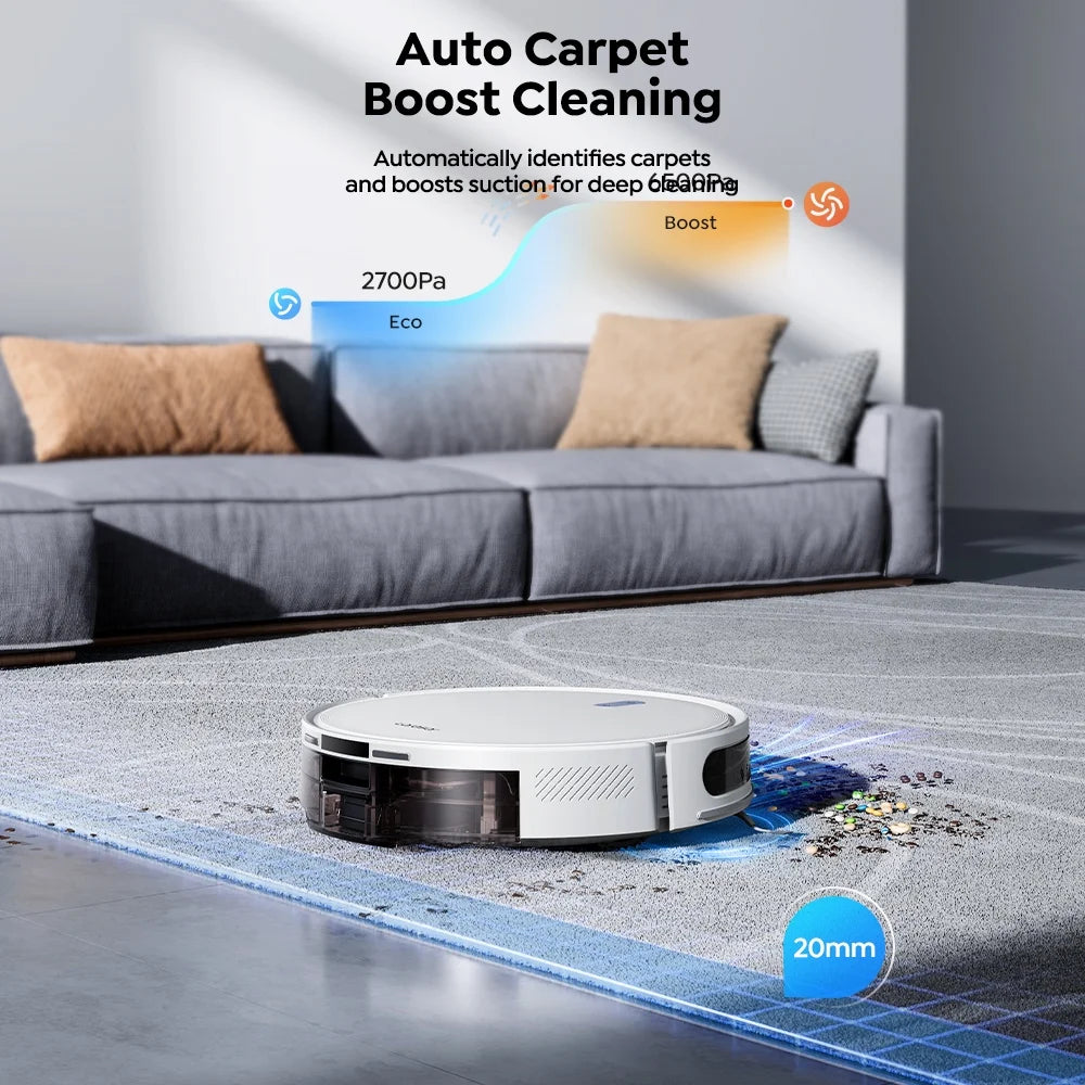 Laresar L10 Robot Vacuum Cleaner Lidar Navigation, 6500Pa 180Min Smart Robot Vacuum and Mop Combo, App/Alexa Control, for Carpet Pet Hair Hard Floor