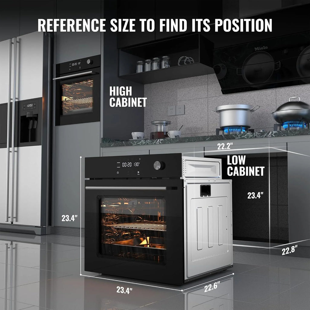 24" Single Wall Oven, 2.5Cu.ft Convection Built-in Oven, Touch Screen