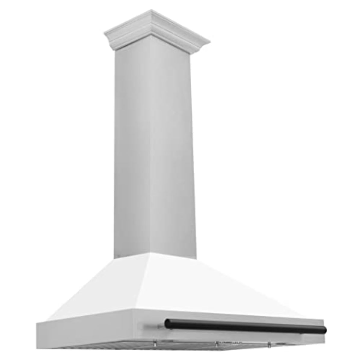ZLINE 36" Autograph Edition DuraSnow Stainless Steel Range Hood with White Matte Shell and Gold Handle