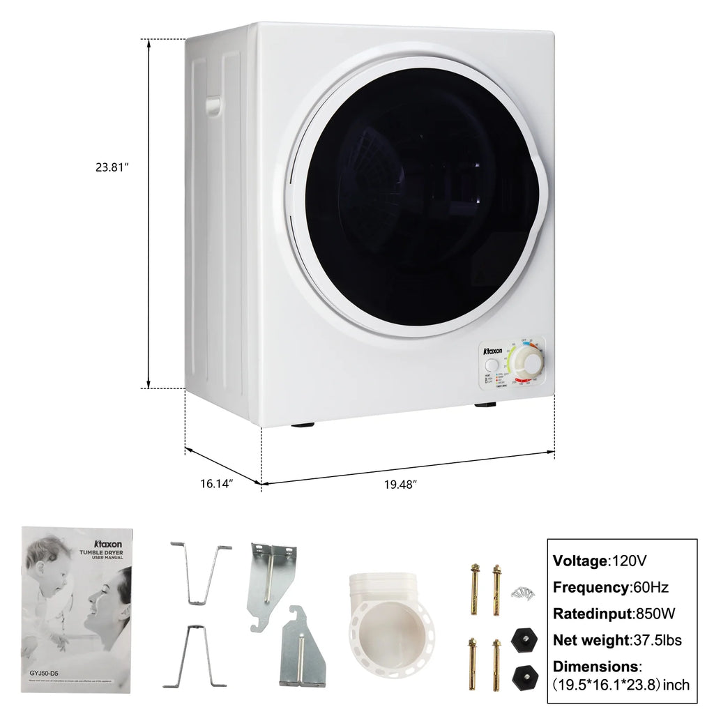 Ktaxon 1.6 cu. ft. Compact Electric Dryer, White