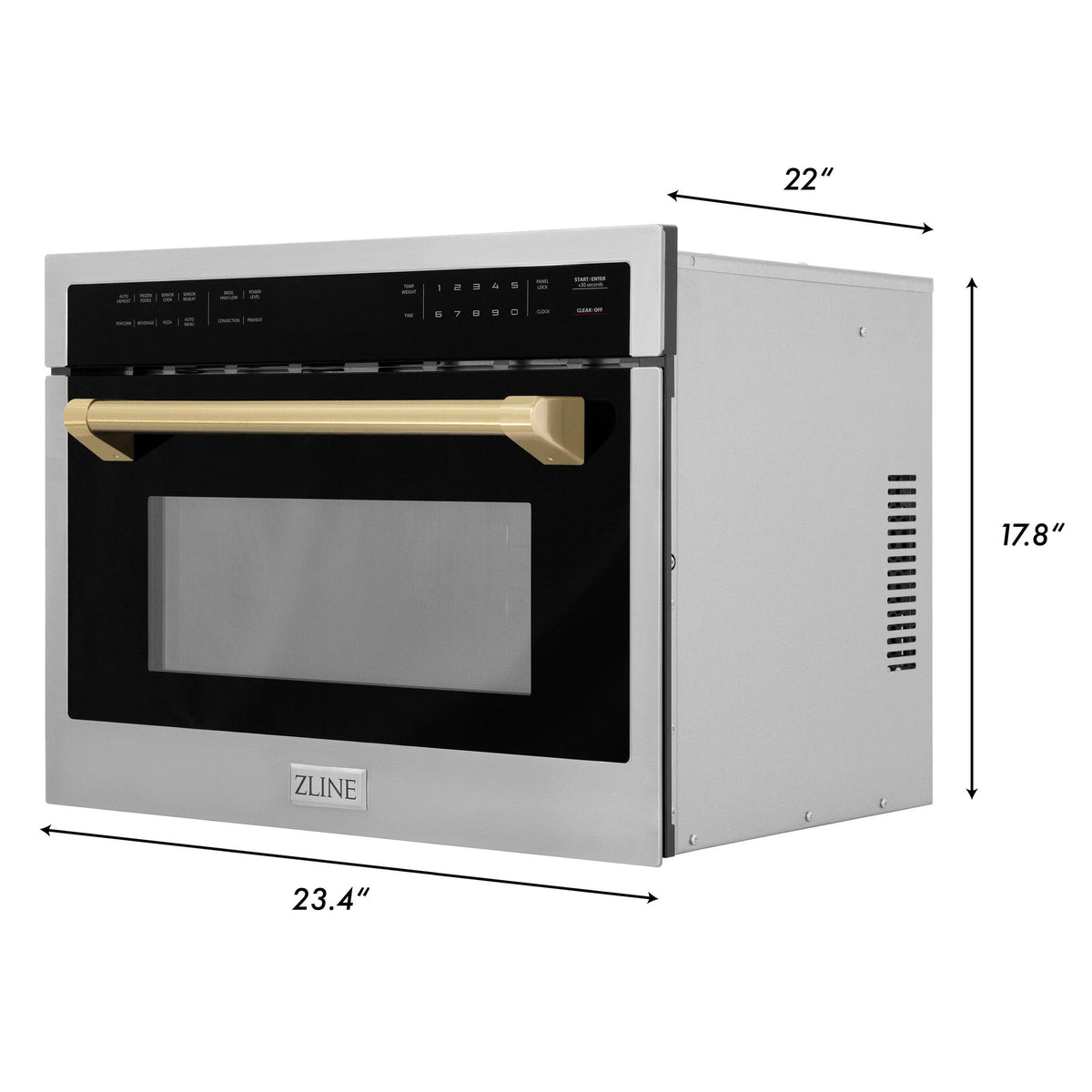 ZLINE Autograph Edition 24" 1.6 cu ft. Built-in Convection Microwave Oven in Stainless Steel and Matte Black Accents