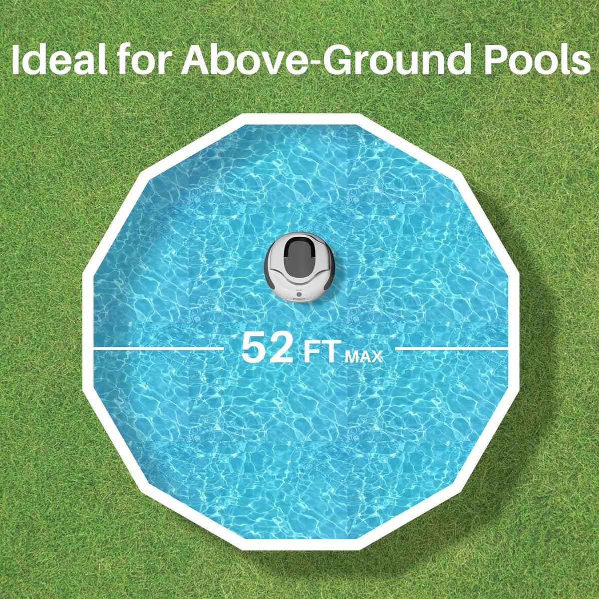 2025 Upgrade Cordless Robotic Pool Cleaner with 5000mah Big Battery, 120-Min Runime, Two Adjustable Path Planning Methods, Ideal Pool Vacuum Robot for Above-Ground Pool
