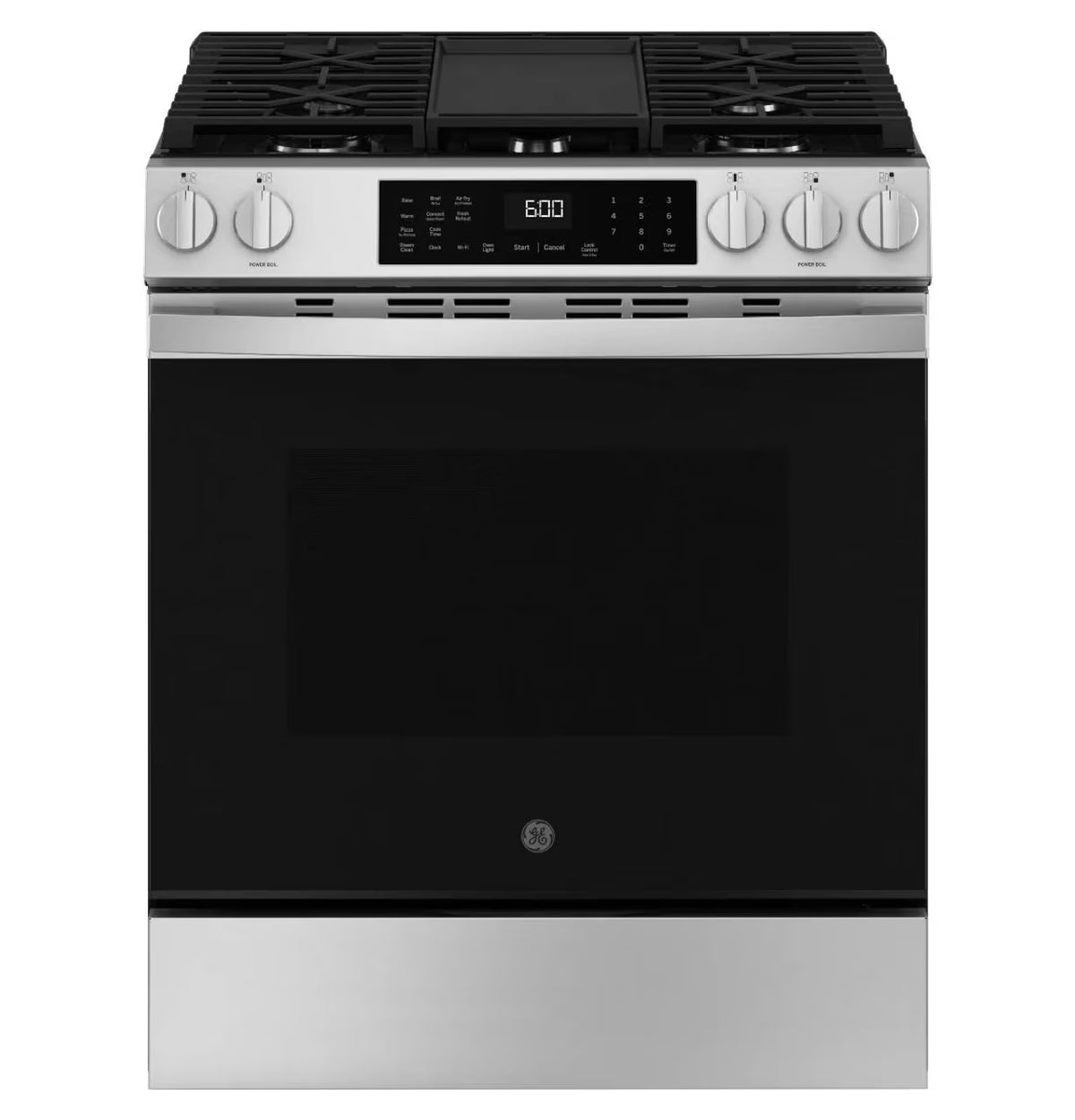 General Electric 30 in Slide-In Double Oven Gas Range in Silver