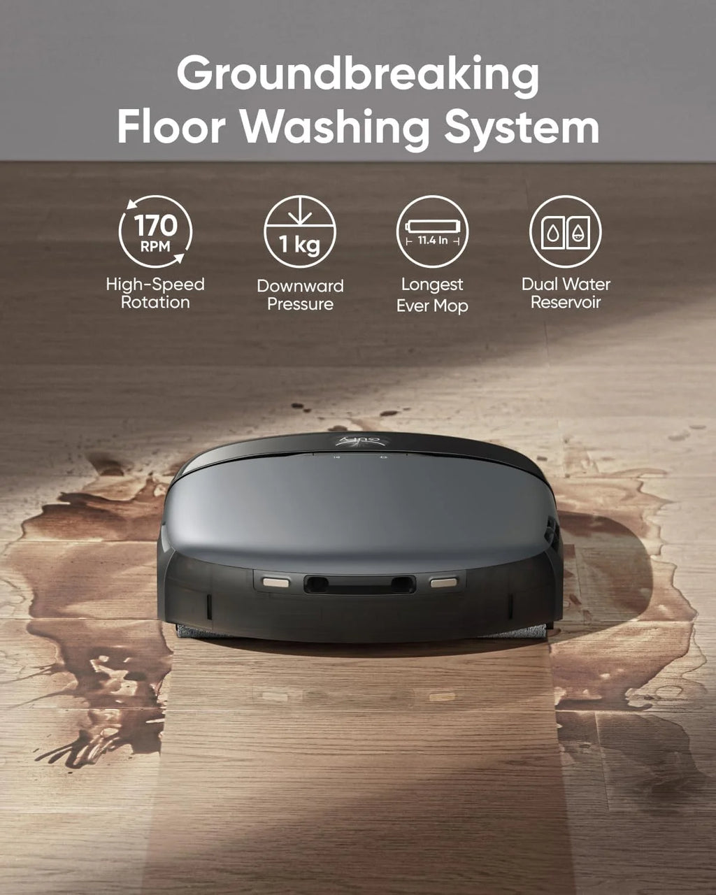 eufy S1 Robot Vacuum and Mop, All-in-One Station, Always Clean Mop, 8,000 Pa Suction, Hot Water Mop Washing, Self-Drying