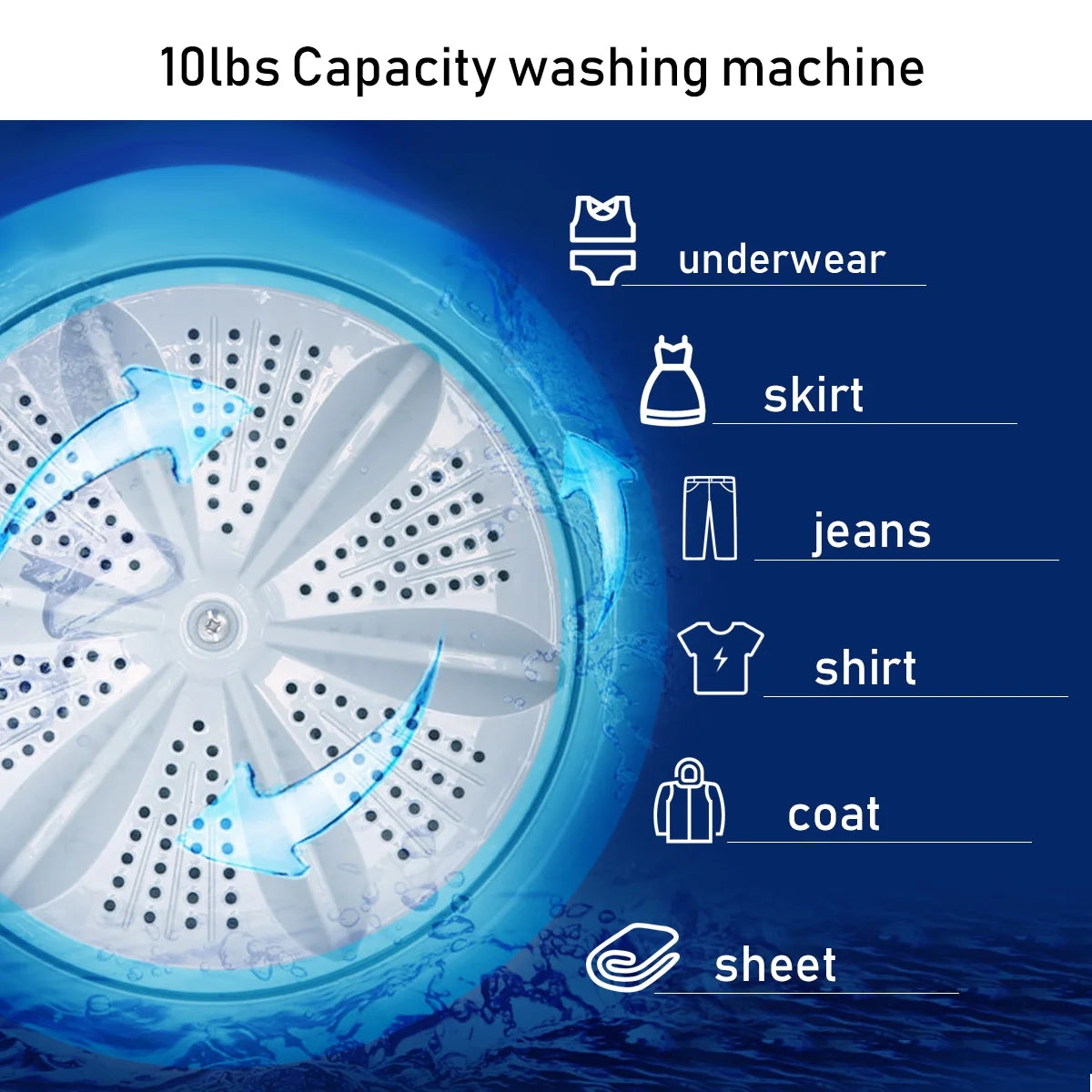 Full-Automatic Washing Machine 7.7 lbs Washer/Spinner Germicidal UV Light Pink