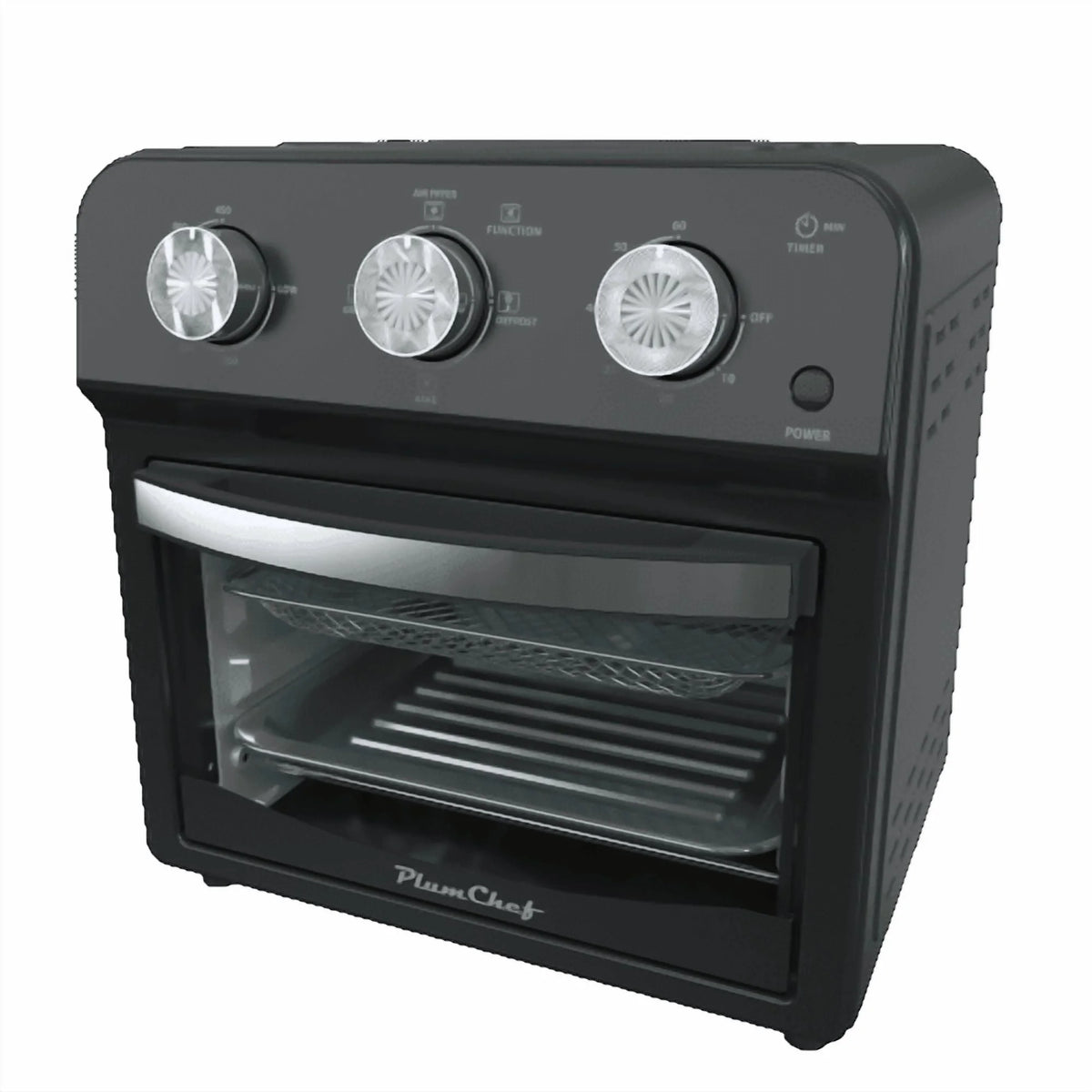 12.5 Quart Air Fryer Convection Toaster Oven, 1500W, 4 Cooking Modes, 7-in-1 Multifunction with Roast, Bake, Grill, Broil, Toast, Dehydrate, Defrost, Stainless Steel, Black