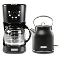 Haden Coffee Maker & Heritage 1.7 Liter Electric Kettle, Black & Chrome