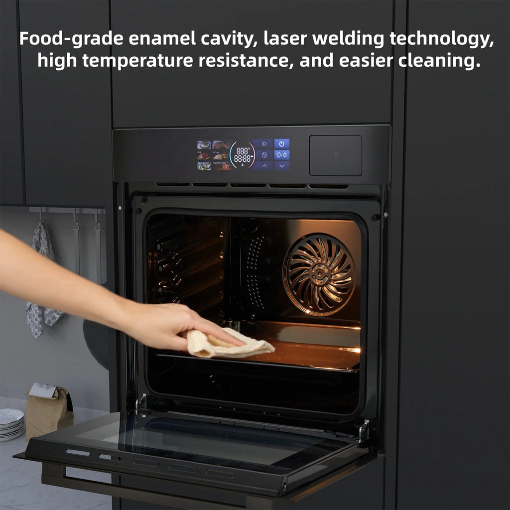 Aoile 24" Single Wall Oven with 2.5 Cu.Ft. Capacity, 3000W Built-in Electric Oven with 4 Cooking Functions & 108 Automatic Recipes