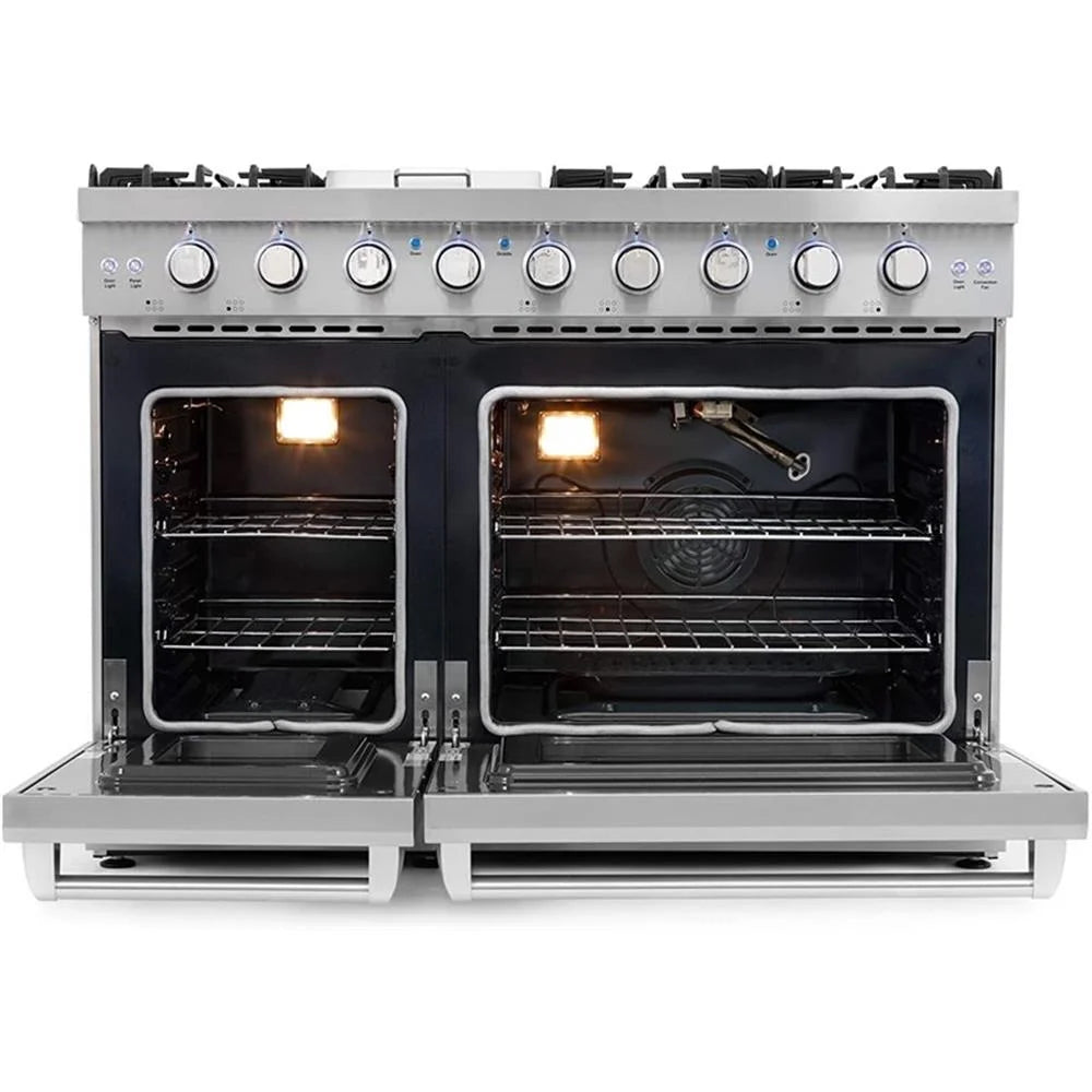 Cosmo 48" Double Oven Gas Range & Range Hood & Dishwasher Set - Liquid Propane