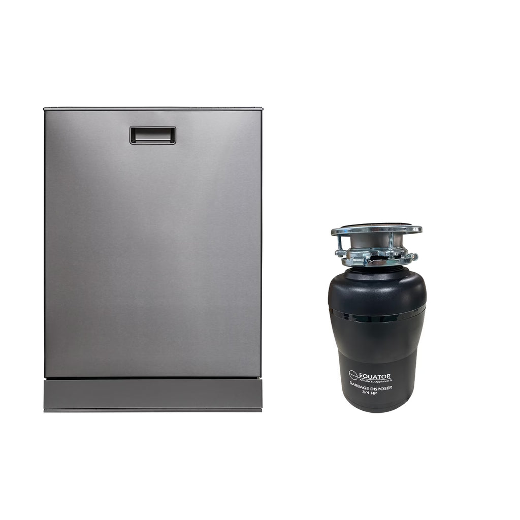 Equator 24 in Dishwasher 15 place QUIET 110V E-Star ADA+3/4 HP Garbage Disposer