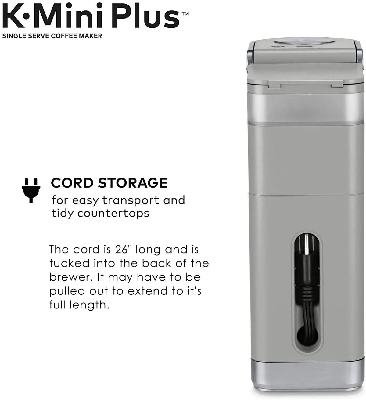 Keurig K-Mini Plus Single Serve K-Cup Pod Coffee Maker - Studio Gray