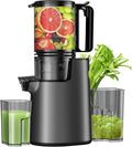 YPONE Cold Press Juicer, Masticating Juicer with 5.4" Wide Feed Chute, 350w Slow Juicer Machines Fit Whole Vegetables and Fruits,Juice Extractor Machine with High Juice Yield, Easy to Clean(Black)