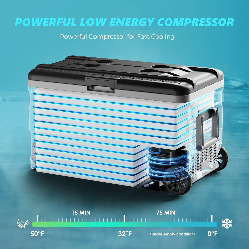 EUHOMY 12 Volt Refrigerator, 79 QT 12V Fridge, Electric Cooler 12/24V DC 110-240V AC, Car Refrigerator 0�H~68�H, 12 Volt Cooler for Camping, Trip, Truck, Boating, Outdoor.