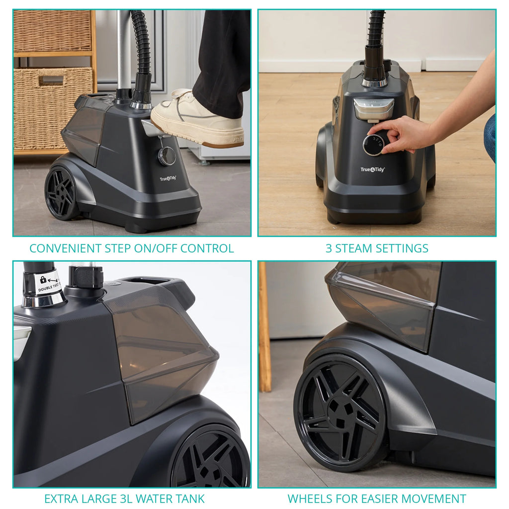 True & Tidy? SX3 Heavy-Duty Industrial Garment Steamer with Foot Pedal Control and 3 Steam Settings