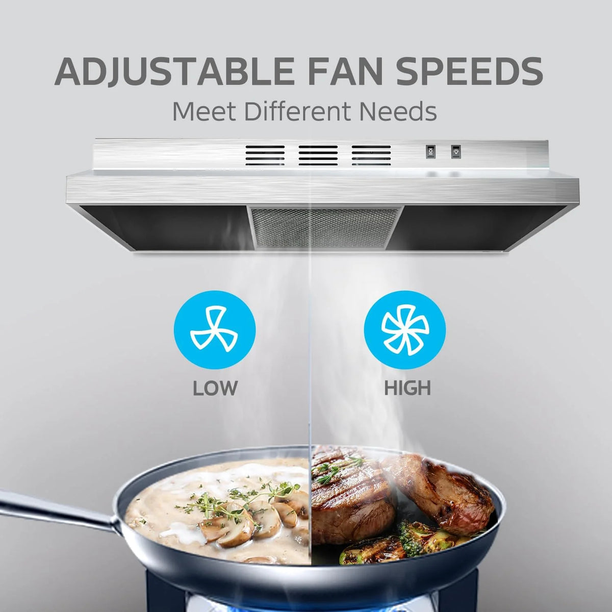 Midea 30-inch Under Cabinet Range Hood, 200 CFM, Ductless, Stainless Steel, MVU30W2AST, New