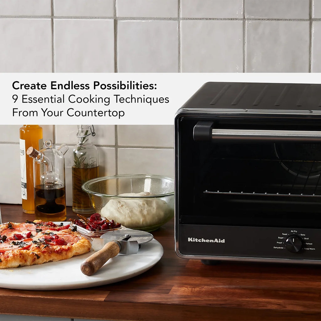KitchenAid Dual Convection Countertop Oven with Air Fry and Temperature Probe, Black Matte, KCO224BM