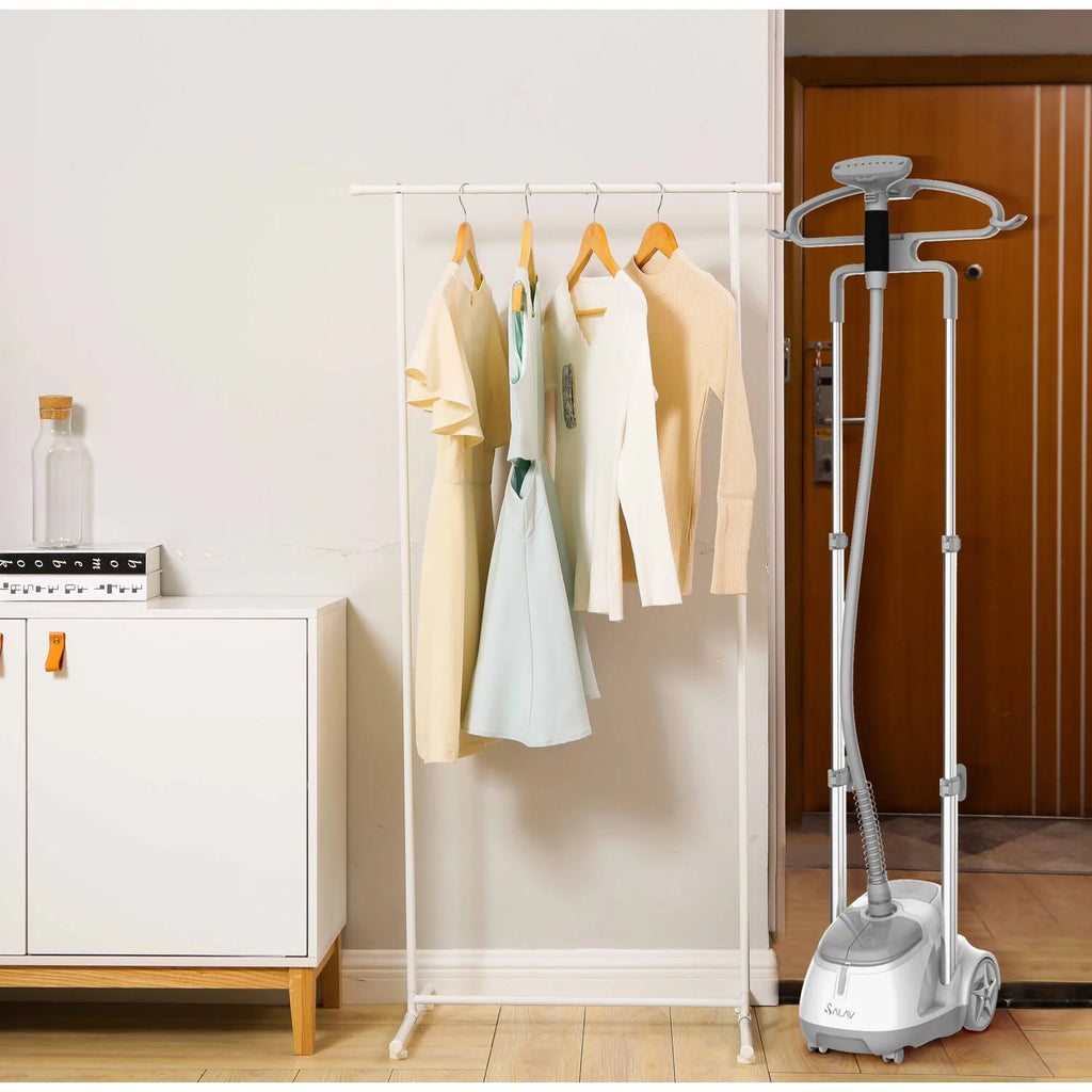 SALAV? GS45-DJ Professional Series Dual Bar Garment Steamer with Foot Pedals, Silver