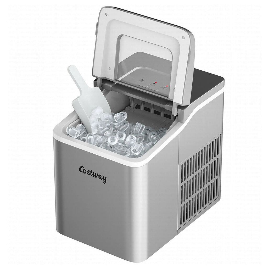 Costway Portable Ice Maker Machine Countertop 26Lbs/24H Self-cleaning w/ Scoop Green
