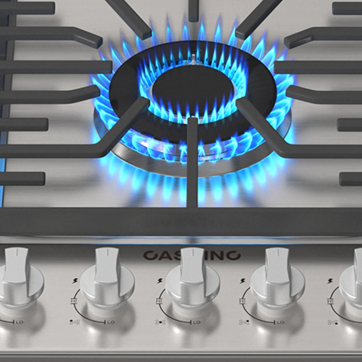 CASAINC 30" Recessed Natural Gas Cooktop with 5 Burners and Liquid Propane Conversion Kit, Stainless Steel