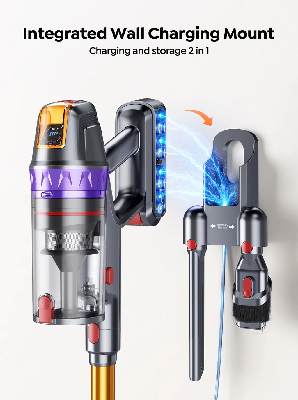 Buture VC90 Cordless Stick Vacuum Cleaner with Mattress Mite Removal Brush, 55KPA Strong Suction for Carpet Hardwood Floor
