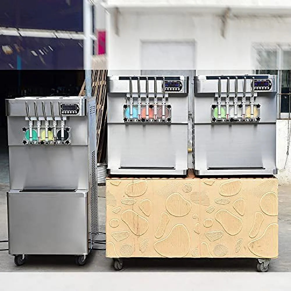 Kolice Commercial ETL 5 Flavors Floor Stand Gelato Soft Serve Ice Cream Machine