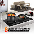 WAASOSCON 2 Burner Electric Cooktop, 2000W+2000W Double Induction Hob, 110V Portable Table Top Stove with Touch Control for Stone Pots
