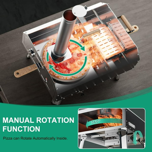 Lilypelle 16�� Dual-Fuel Outdoor Pizza Oven, Portable