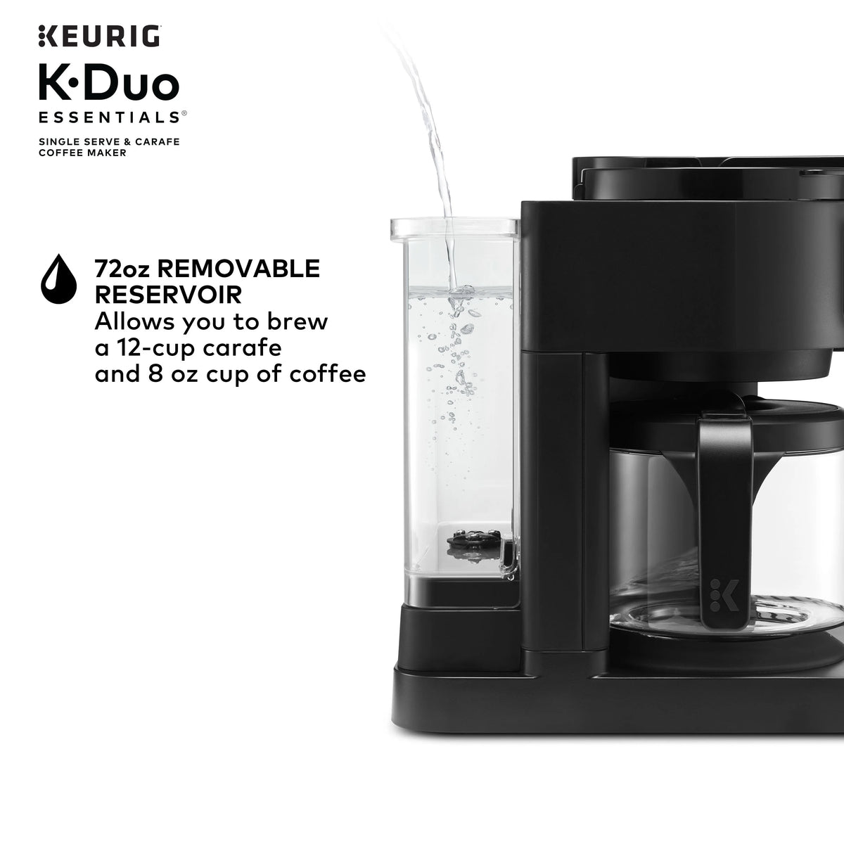 Keurig K-Duo Essentials, Hot & Iced Single-Serve K-Cup Pod Coffee Maker & Carafe,  Moonlight Grey