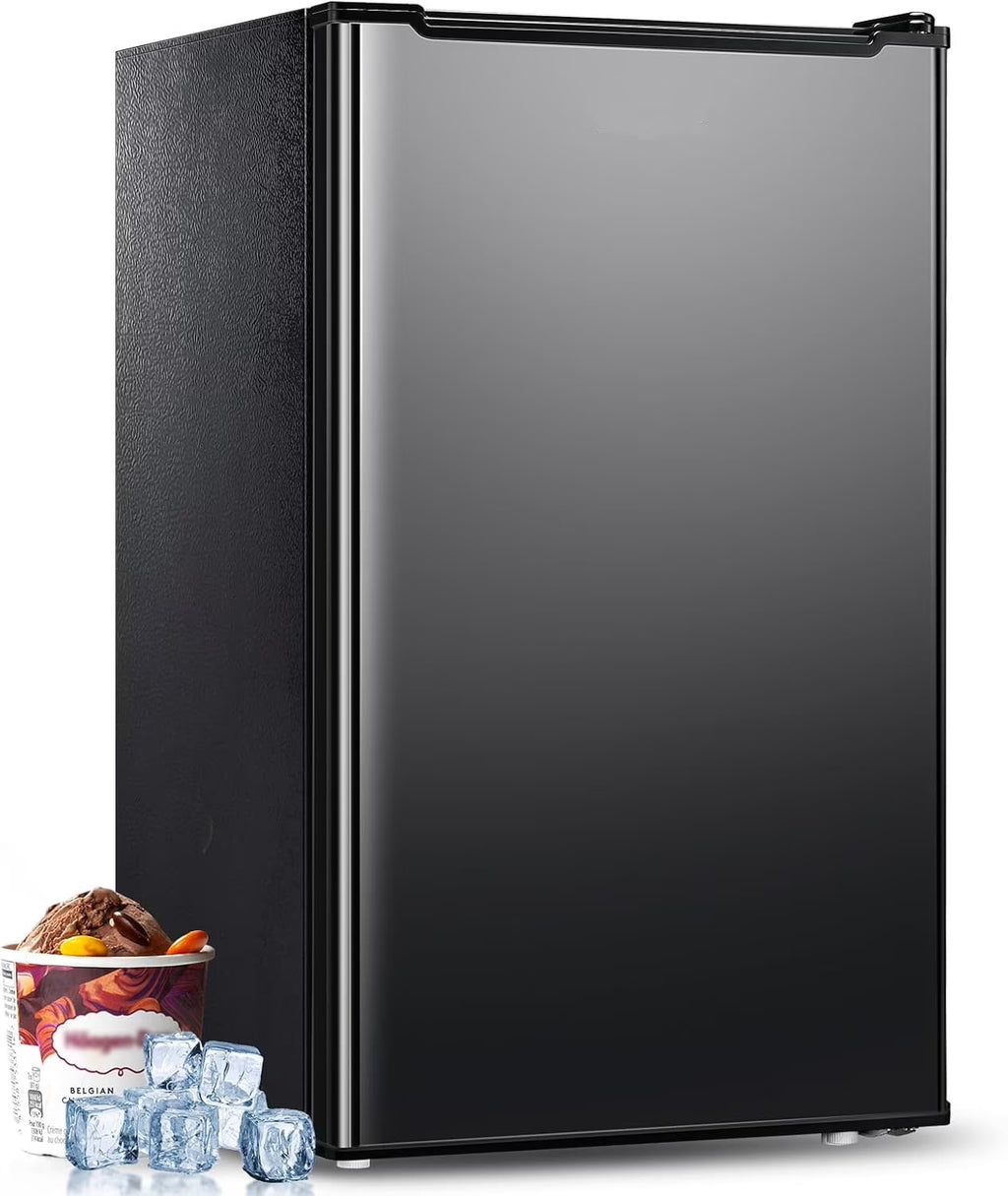 Upright Freezer , 3.0 Cu.ft Compact Upright Freezer with Adjustable Thermostat, Mini Freezer with Reversible Stainless Steel Single Door, Silver