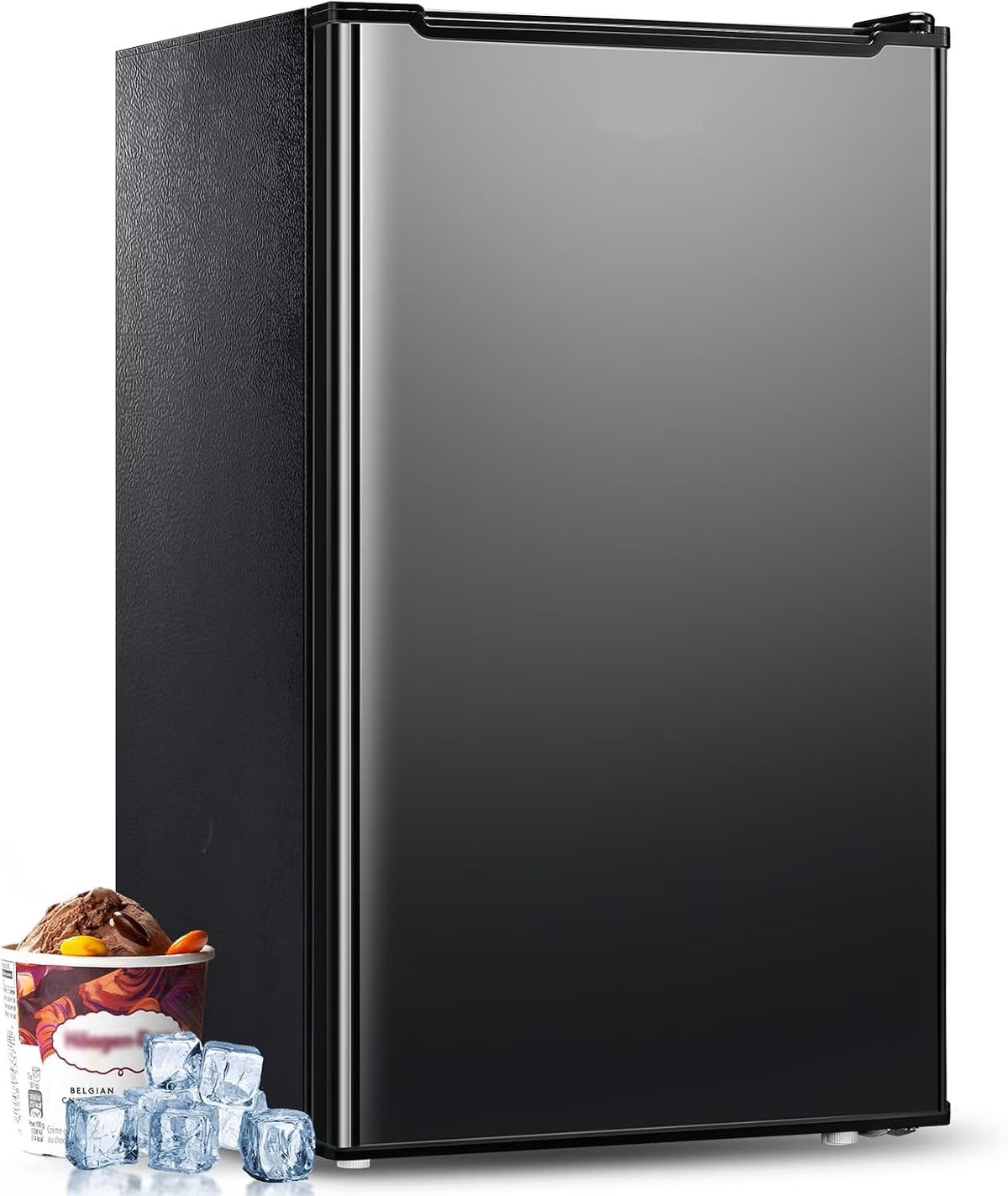 Upright Freezer , 3.0 Cu.ft Compact Upright Freezer with Adjustable Thermostat, Mini Freezer with Reversible Stainless Steel Single Door, Silver
