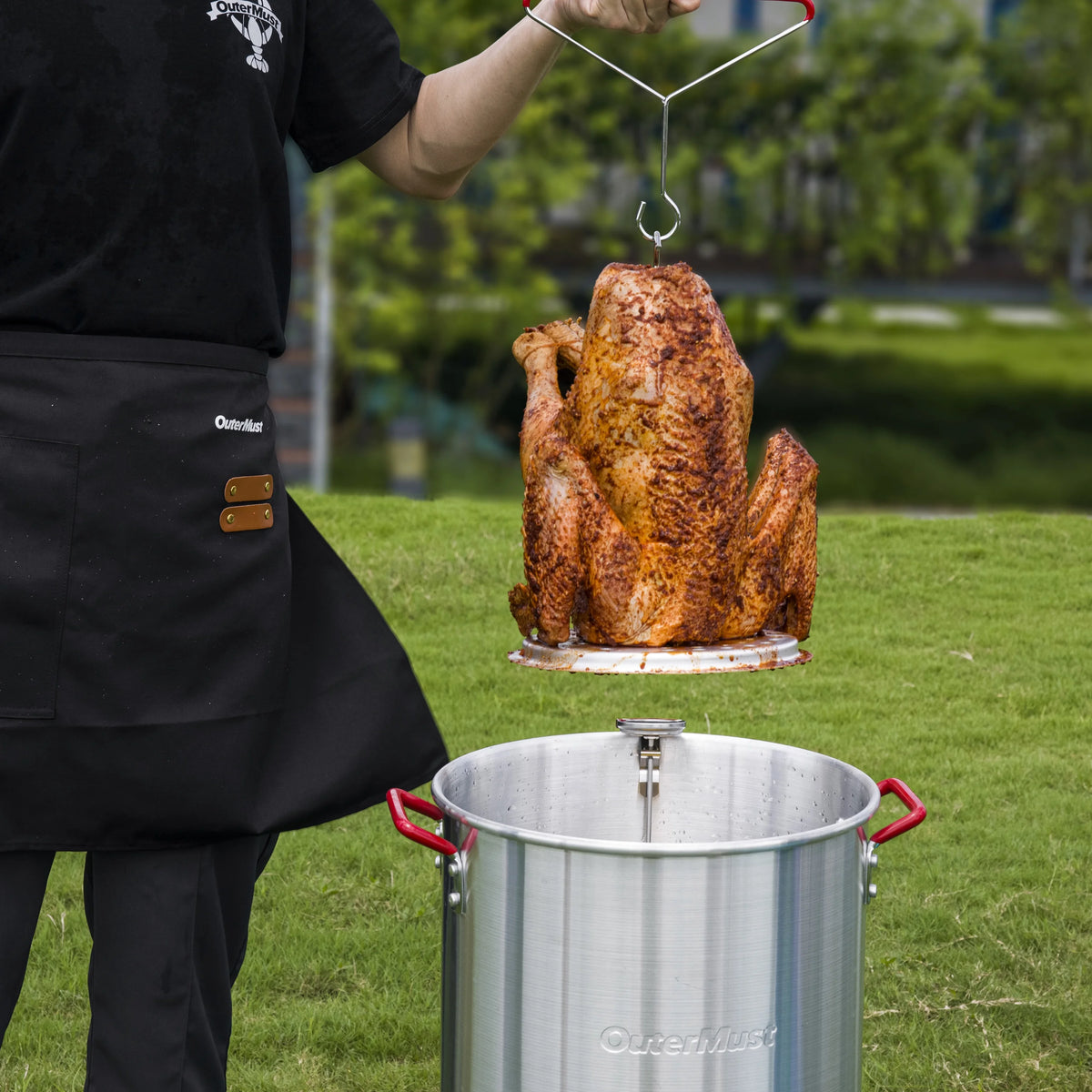 OuterMust 30Qt.?Outdoor Turkey Fryer with Basket and 11 Qt. Fish Fryer, 50,000 BTU Propane Aluminum Deep Turkey Fryer Kit