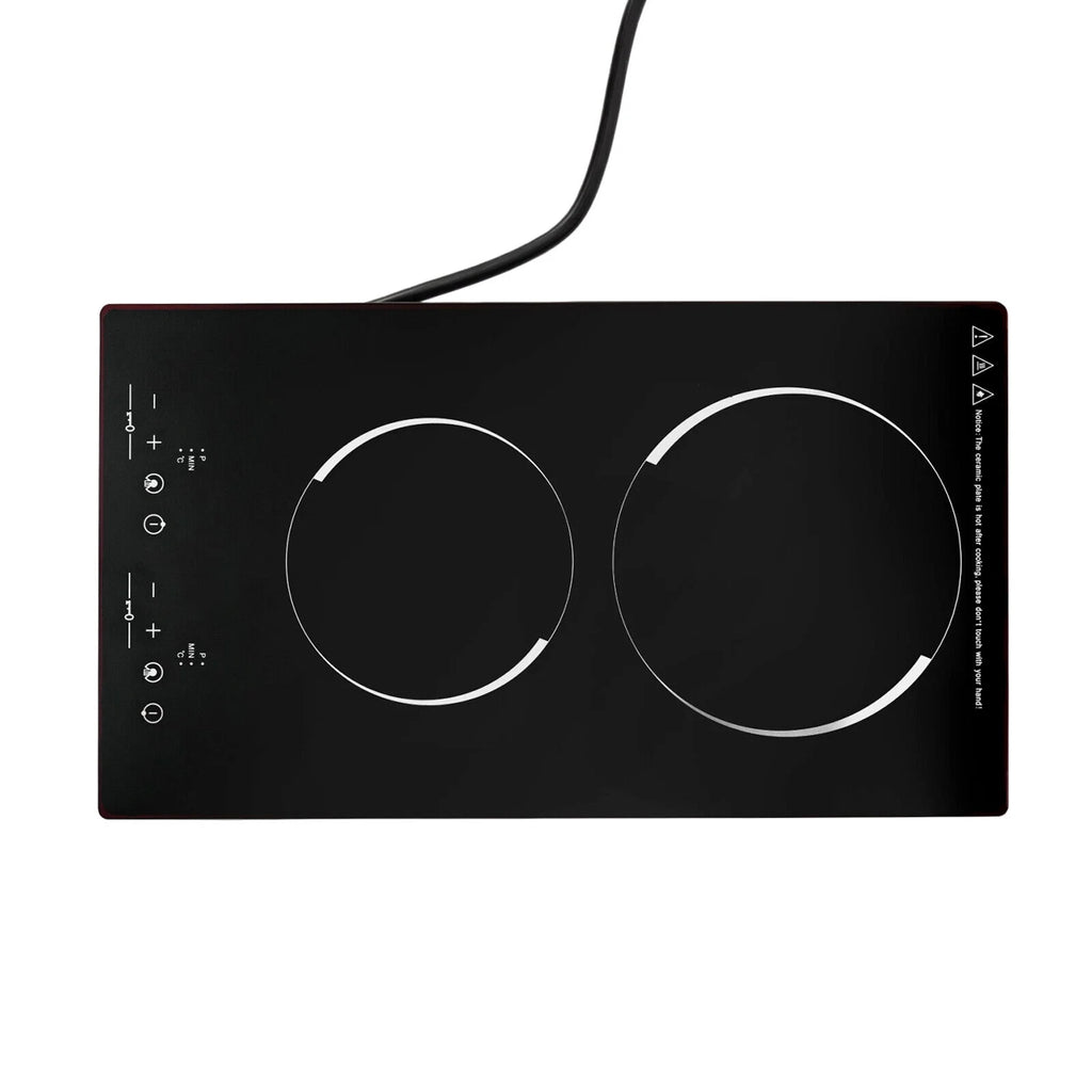 Miumaeov Commercial Electric Ceramic Cooktop 2 Burners Cooking Stove Touch Control Cooker 1500W 140-482?��F