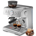 Auseo  20 Bar Automatic Espresso Coffee Maker with Grinder and Milk Frother Steam Wand, Drip Hot Coffee, 1&2 Cups, Espresso/Cappuccino/Latte/Mocha for Home, Stainless Steel