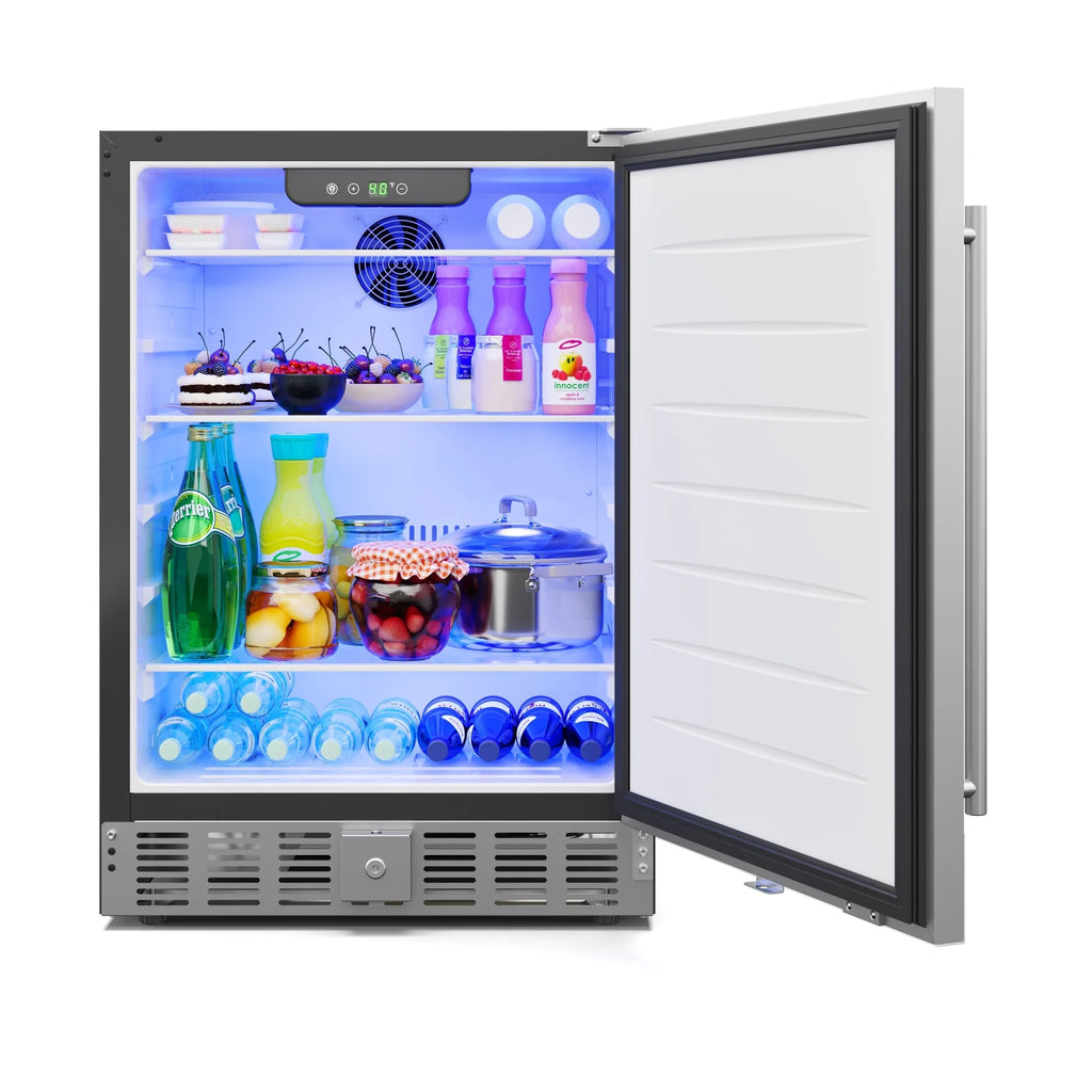KoolMore 23.4 in. Stainless Steel, Solid-Door Built-In Refrigerator and Beverage Cooler, 5 Cu. ft.