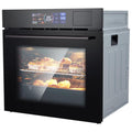 Garvee 24" Single Wall Oven with 108 Smart Menu 8 Baking Modes,3000W 2.5 CF Convection Oven with Steam & Air Fry Function,Stainless Steel,Touch Control Colorful LED Screen