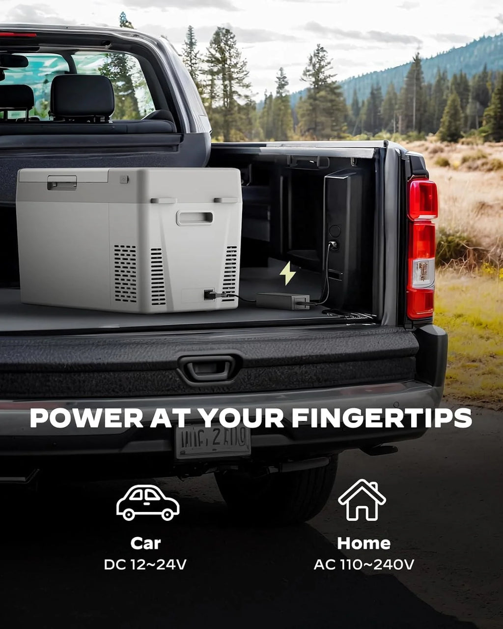 CHITOOMA 12 Volt Car Refrigerator, 25QT Electric Cooler, Portable Freezer Compressor Cooler -4�H~68�H, 12/24V DC & 110-240V AC for Travel Camping Truck Home