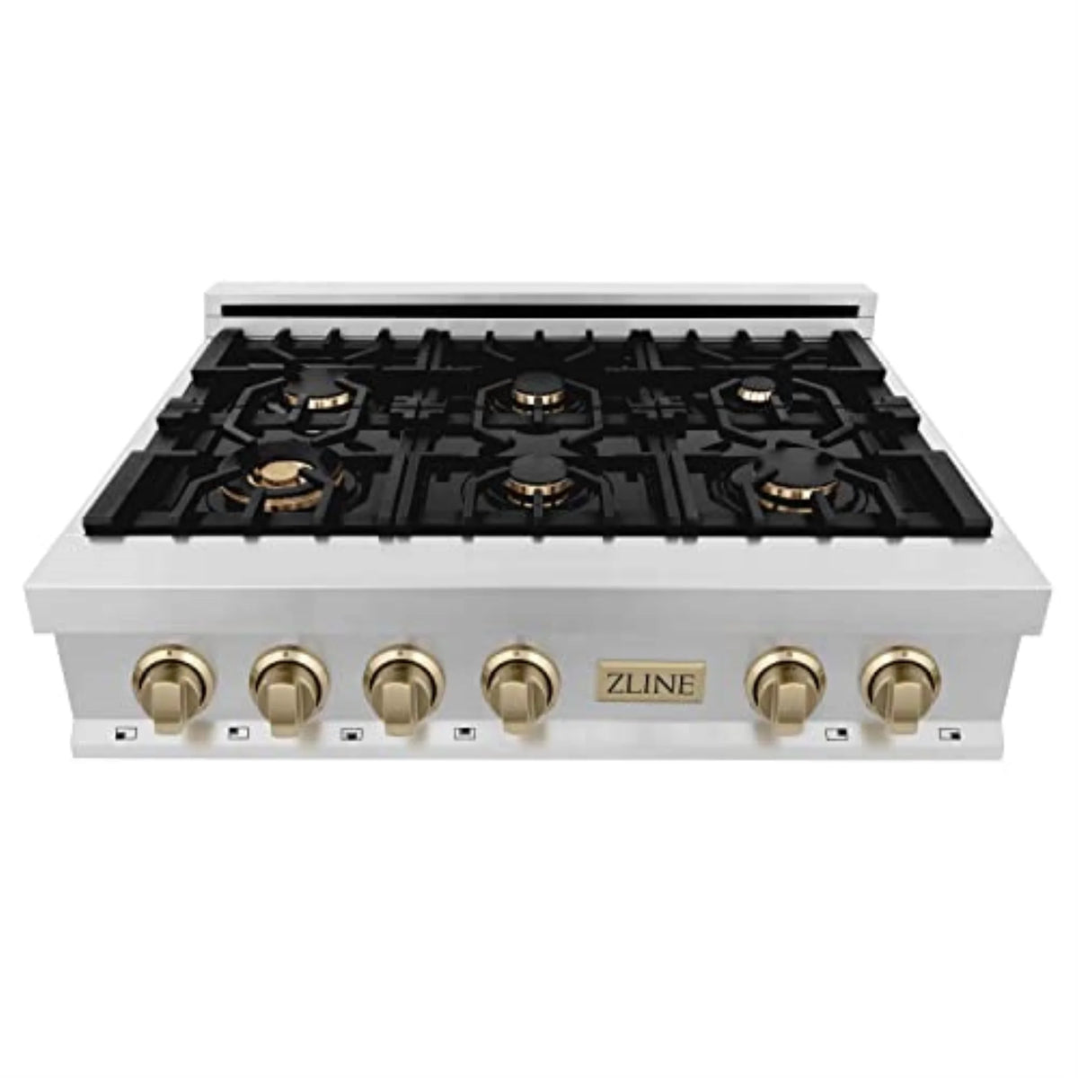 ZLINE 36 in. Autograph Edition Rangetop in Stainless Steel with Gold Accents (RTZ-36-G)